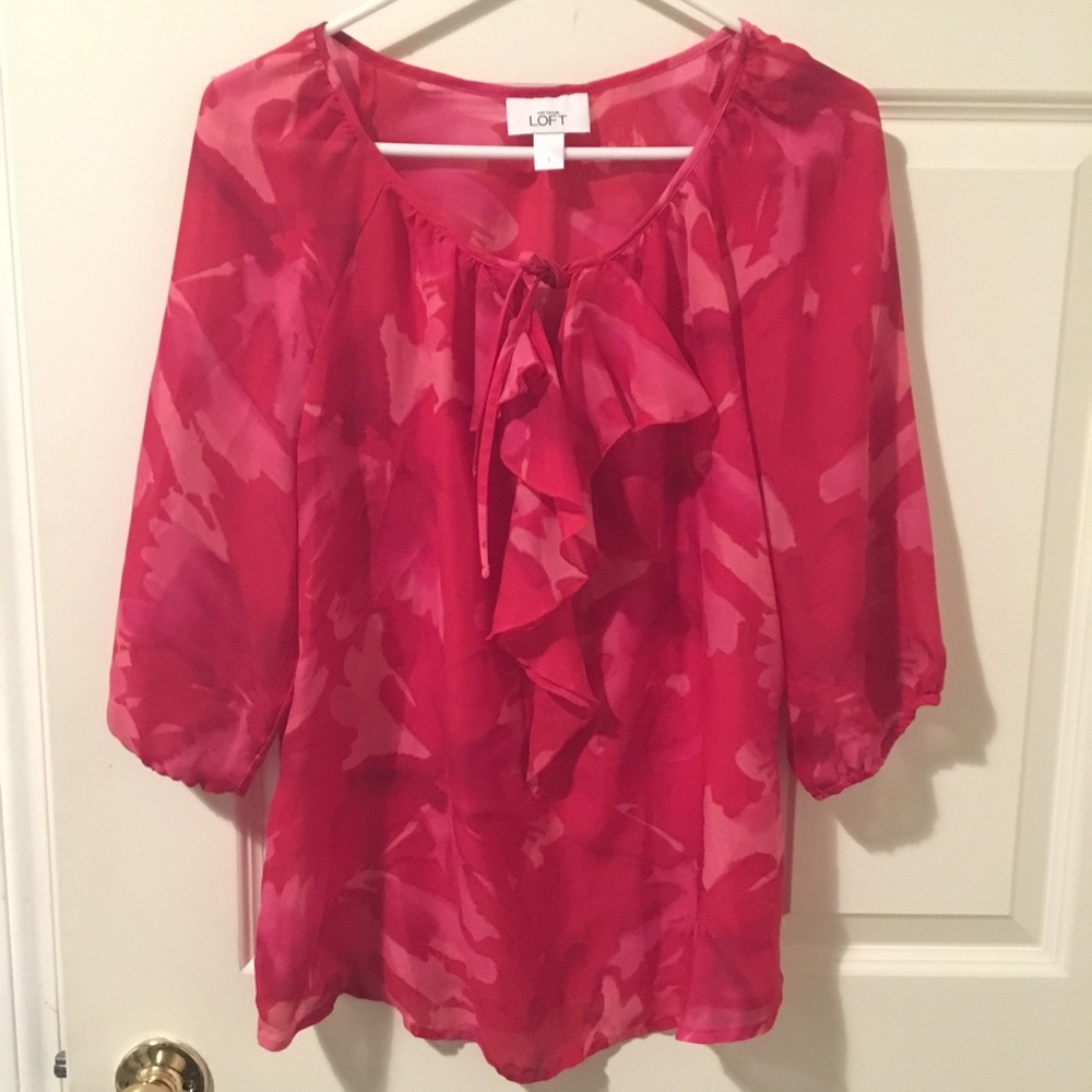 Ann Taylor Loft Floral Blouse - L